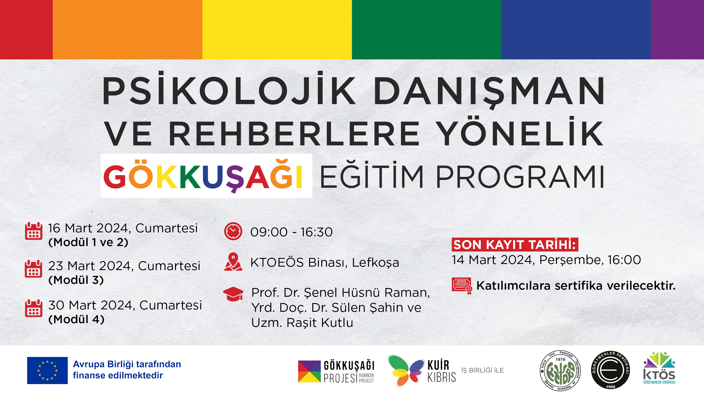 Kuir Kıbrıs,"Psikolojik Danışman ve Rehberlere Yönelik Gökkuşağı Eğitim Programı" adlı Pilot Eğitim Serisi Düzenleniyor