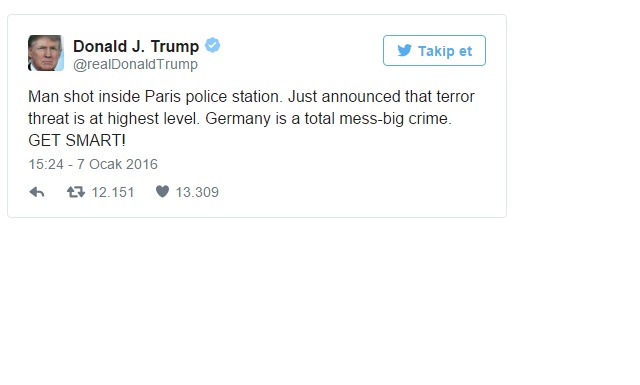 Trump, Paris'i Almanya'da zannetti!
