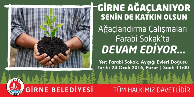 Girne Belediyesi’nin Ağaçlandırma Kampanyası devam ediyor