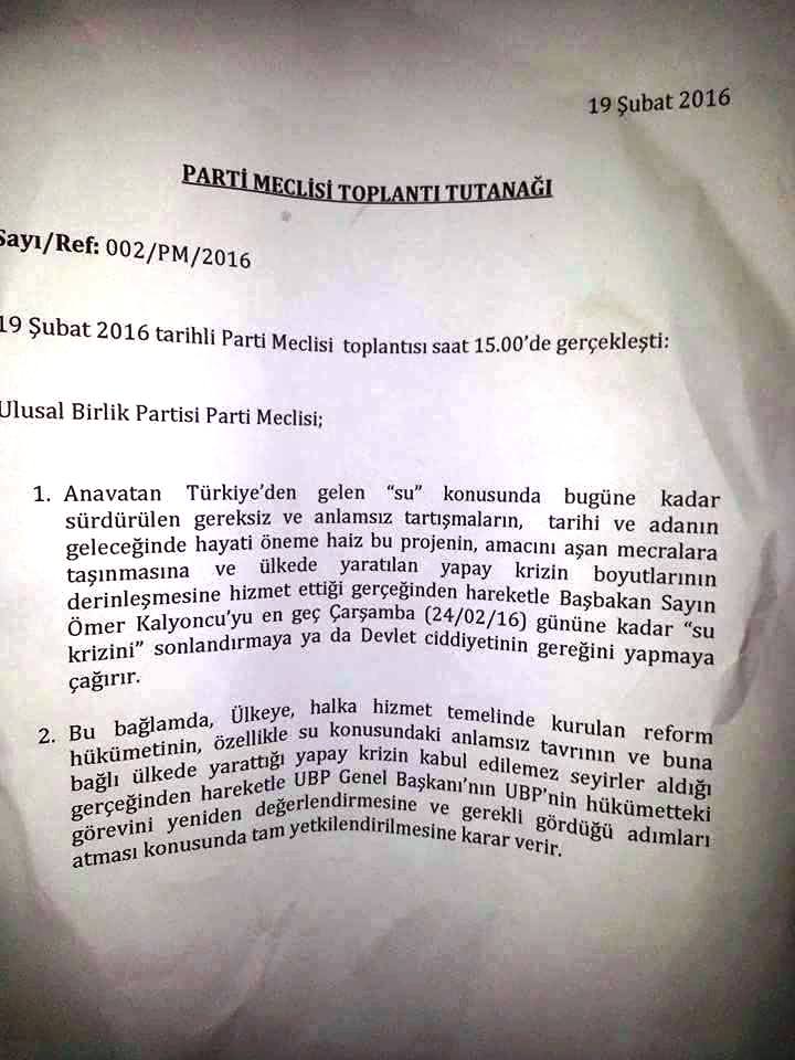 UBP'den Hükümet ortağına tehdit...