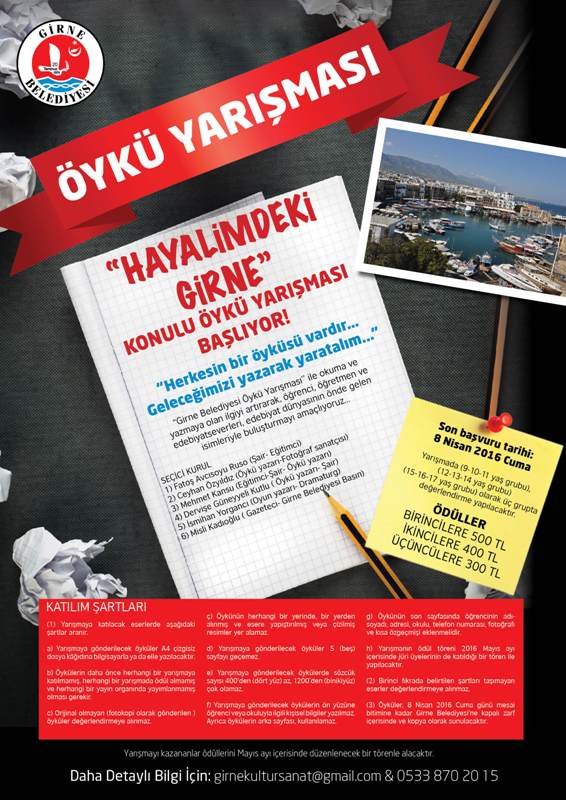 Girne Belediyesi Öykü Yarışması düzenliyor