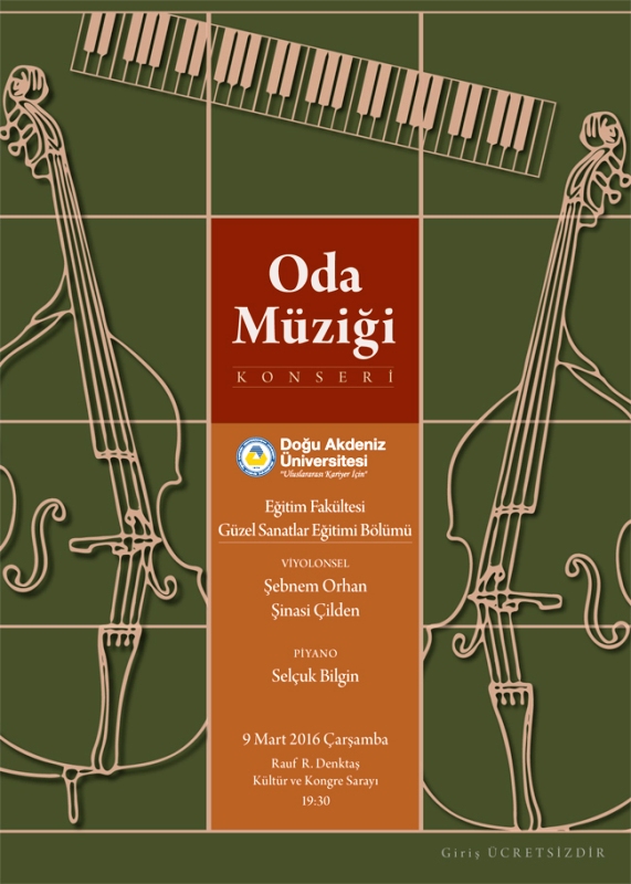 DAÜ Güzel Sanatlar Eğitimi Bölümü Oda Müziği Konseri bugün yapılıyor