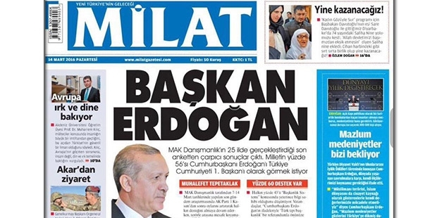 Ankara saldırısını sürmanşette gören Milat ilan etti: Erdoğan başkan!