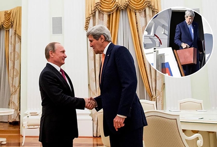 Putin esprileriyle Kerry'yi şaşırttı
