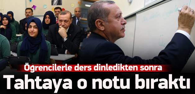 Cumhurbaşkanı Erdoğan, imam hatip lisesinde derse girdi