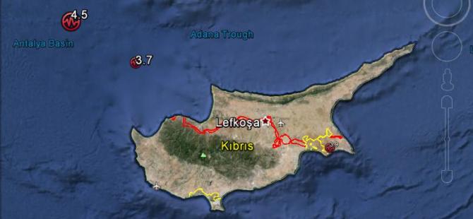 Kıbrıs'ta bir günde Üç Deprem