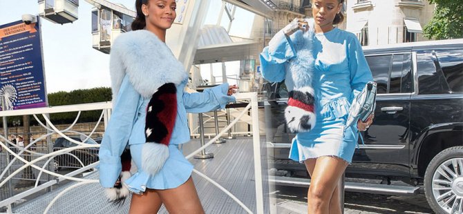 Rihanna’nın Paris’te kürklü gezisi olay oldu