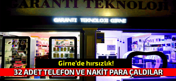 Girne'de bulunan 'Garanti Teknoloji' isimli iş yerinde hırsızlık!
