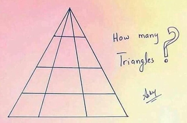 Bu fotoğrafta kaç tane üçgen var?