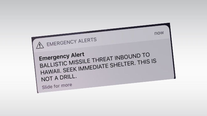 Hawaii'de yanlış nükleer füze alarmı paniğe yol açtı