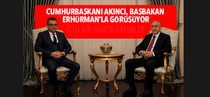 Cumhurbaşkanı Akıncı ile Başbakan Erhürman haftalık olağan görüşmeleri çerçevesinde bir araya geldi