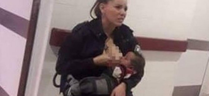 Arjantin’de bir kadın polisin aç kalan bebeği emzirmesi herkesi duygulandırdı