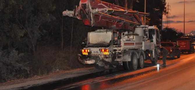 Yola metrelerce yağ döküldü