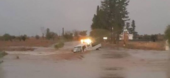 İnönü'de aracı yağmur suyu yuttu! Sürücü boğulma tehlikesi geçirdi