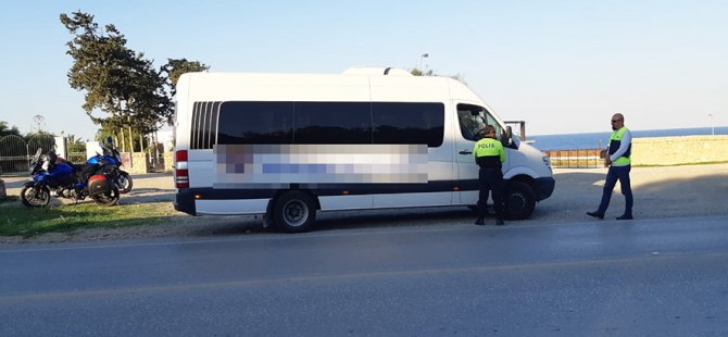 Polis, Girne-Lapta yolu üzerinde ticari araç denetimi yaptı