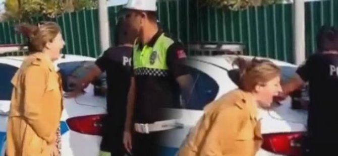 Trafik polisine çığlık atan kadına: Lan bağırmayın hanımefendi (video)
