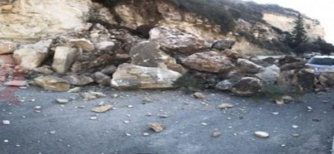 Limasol’da toprak kayması ! Bir araç kayaların altında kaldı