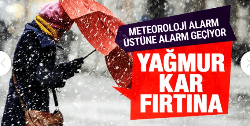 Doğu Karadeniz’de kuvvetli yağış, Marmara ve iç kesimlerde kar bekleniyor