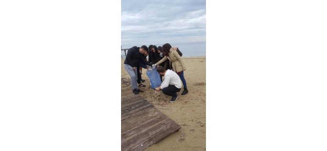 DAÜ YDİHO öğrencilerinden sahil temizliği