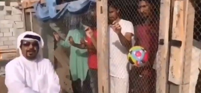 BAE futbol takımını tutmayan Hintli işçileri kafese kapatan patron tepki topladı