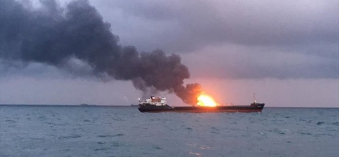 11 kişi ölmüştü: 'Kerç Boğazı'ndan yanan gemilerin mürettebatını kurtarma çalışmaları durduruldu'