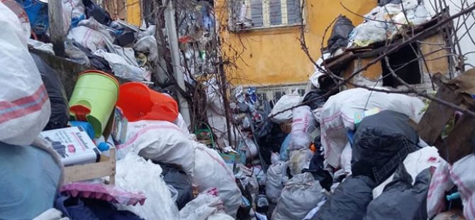 Bir evden 20 ton çöp çıkarıldı