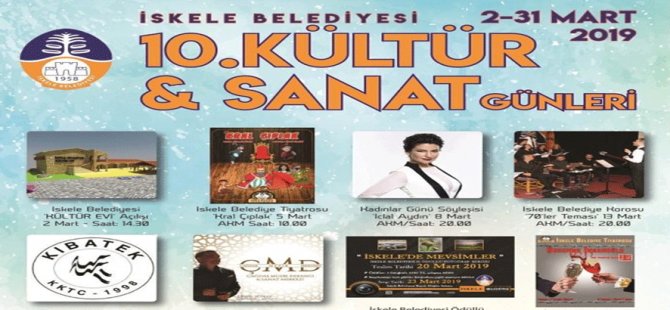 İskele Belediyesi 10. Kültür & Sanat Günleri 2-31 Mart’ta yapılacak