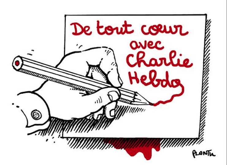 Tüm dünyadan karikatüristler Charlie Hebdo için çizdi
