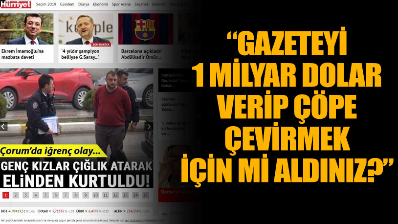 Fatih Altaylı'dan Hürriyet'e: Bari bundan sonra adınıza 'gazete' demeyin