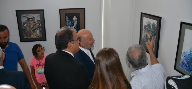 Muhammad Fazilov İle Murod Fazilov’un resim sergisi Çalışma ve Sosyal Güvenlik Bakanı Dr. Faiz Sucuoğlu tarafından açıldı