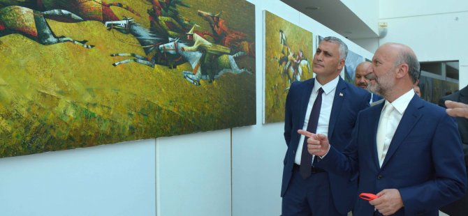 Kırgızistanlı ressamların Kişisel Resim Sergisi, Maliye Bakanı Olgun Amcaoğlu tarafından açıldı