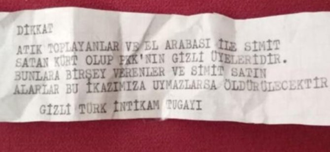 İzmir’de evlere 'Türk İntikam Tugayı' imzalı tehdit mesajı