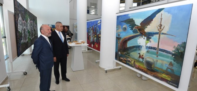 Kazakistanlı sanatçıların Kıbrıs Modern Sanat Müzesi için hazırladığı eserlerden oluşan iki sergi bugün açıldı