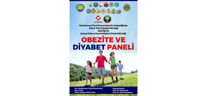 Kuzey Kıbrıs Lions Kulüpleri, 14 Kasım Diyabet Etkinlikleri çerçevesinde Obezite ve Diyabet paneli yapıyor
