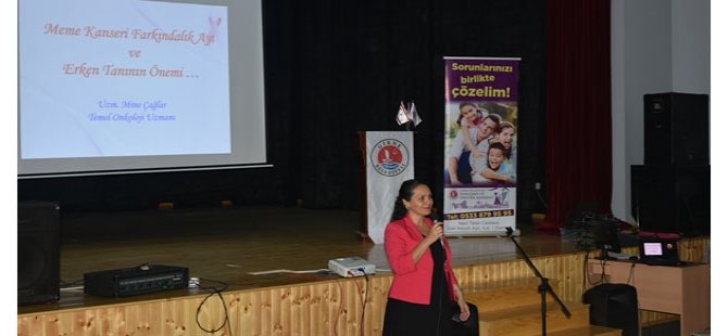 Girne Belediyesi Danışma ve Destek Merkezi meme kanseri konusunda kız öğrencilere yönelik seminer düzenledi