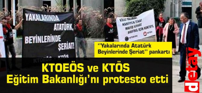 ‘’Yakalarında Atatürk Beyinlerinde Şeriat’’ pankartı ile protesto
