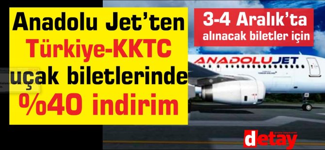 Anadolu Jet’ten  Türkiye-KKTC  uçak biletlerinde  indirim