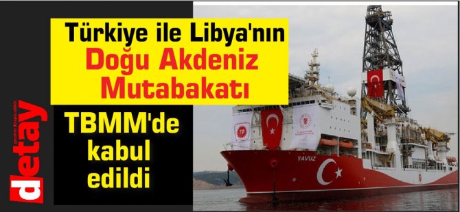 Türkiye ile Libya'nın Doğu Akdeniz Mutabakatı TBMM'de kabul edildi