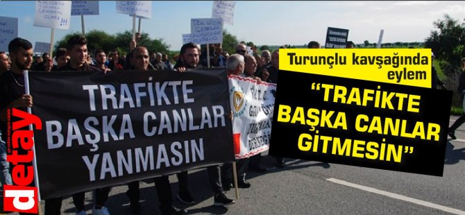 Turunçlu kavşağında eylem: Trafikte başka canlar gitmesin