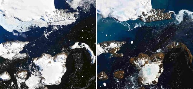 NASA Antarktika’da buzul erimesinin yarattığı etkiyi uzaydan görüntüledi
