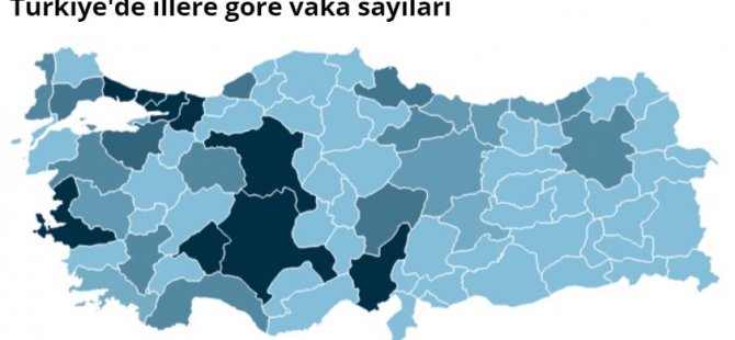 Türkiye'de illere göre vaka sayıları nasıl dağılıyor ?