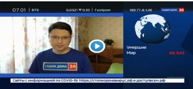 Rusya’nın devlet televizyonunun çalışanları 2 haftadır evlerinden haber sunuyor