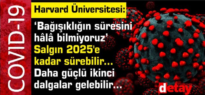 Harvard Üniversitesi: Salgın 2025'e kadar sürebilir...Daha güçlü ikinci dalgalar gelebilir