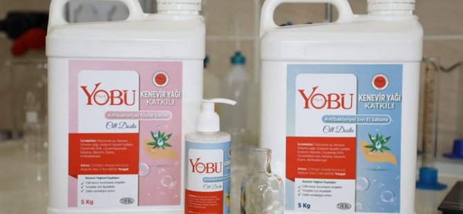 Yozgat'ta kenevir katkılı antibakteriyel sıvı el sabunu üretildi