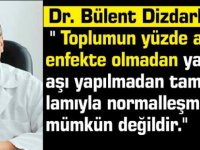 Dizdarlı:" Toplumun yüzde atmışı enfekte olmadan ya da aşı yapılmadan bu beladan kurtulup tam anlamıyla normalleşmemiz mümkün değildir."