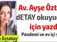 Av. Ayşe Öztabay dETAY okuyucuları için yazdı: Pandemi ve ev içi şiddet!