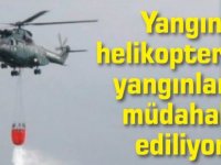 Yangın helikopteri yakıt takviyesi için Ercan'da