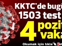 KKTC'de bugün 1503 test , 4 pozitif vaka