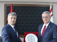 İçişleri Bakanı Kutlu Evren, Sivil Savunma Teşkilat Başkanı Necmi Karakoç’u Kabul Etti.