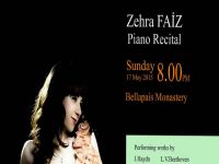Zehra Faiz, Pazar akşamı piyano resitali veriyor